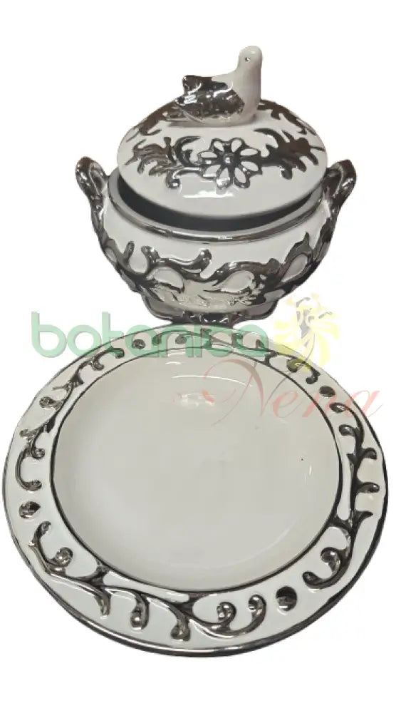 Sopera Obatala con Plato Blanca 10’h x 9’w