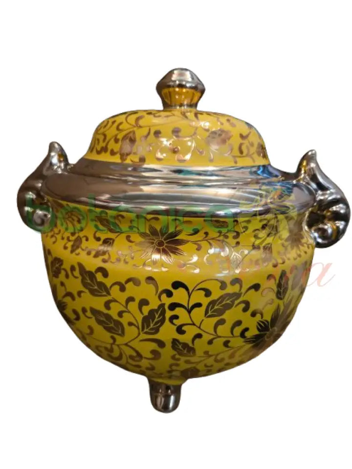 Sopera Oshun Amarilla con RIbete Dorado 11’’ x 9’’ x 10’’