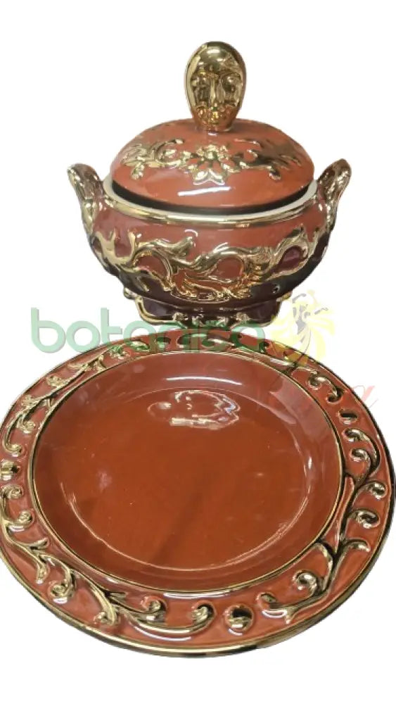 Sopera Oya con Plato Carmelita 10’’H x 9’’W