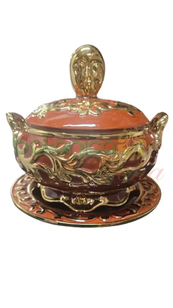 Sopera Oya con Plato Carmelita 10’’H x 9’’W