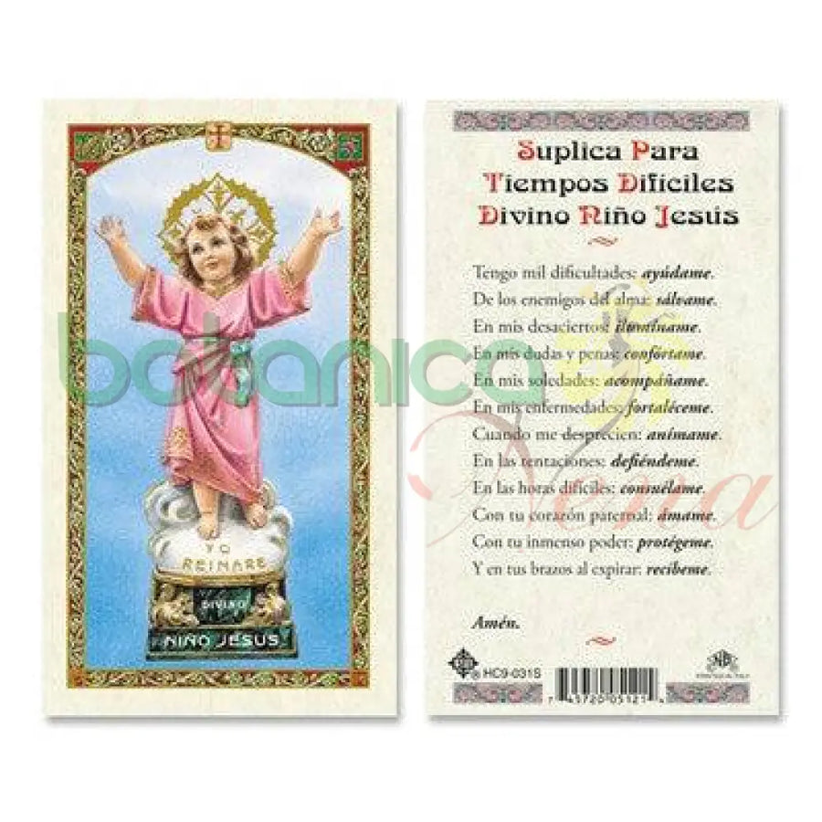 Suplica para Tiempos Dificiles Divino Nino Jesus - Botanica Nena