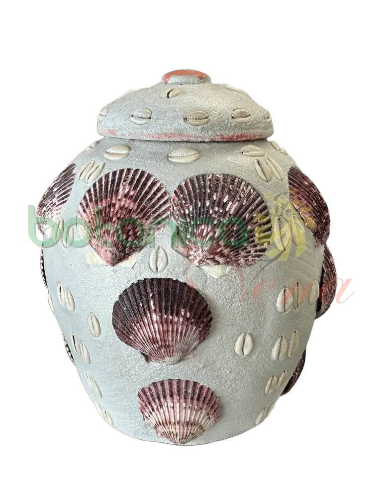 Tinaja Grande para Olokun decorada con Conchas 12”x”10 - Botanica Nena