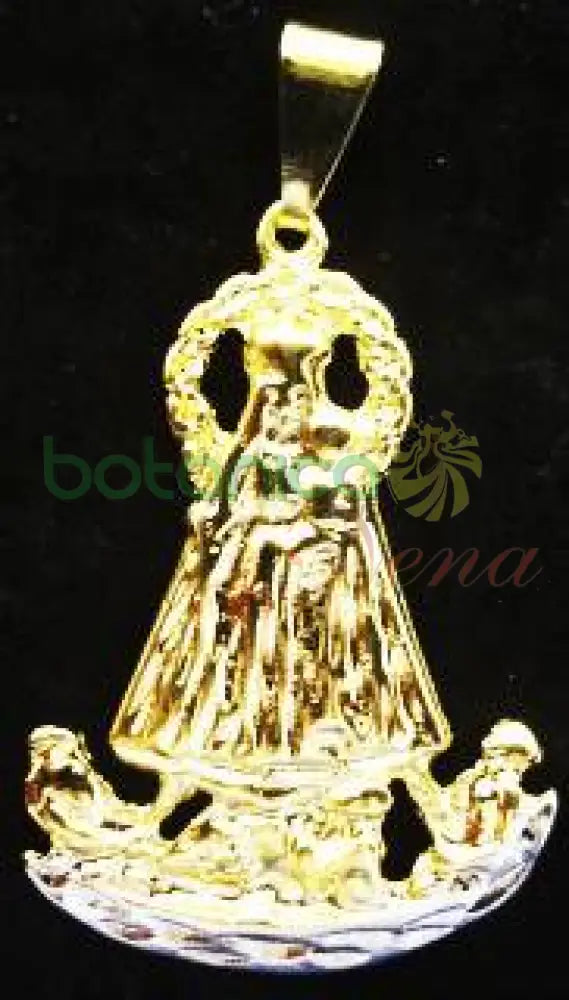 Virgen Caridad del Cobre Baño de Oro 1.5"H Pendiente - Botanica Nena