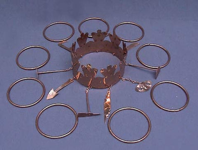 <p>Set of 9 rings and a crown made out of bronze for Oya rituals.</p>