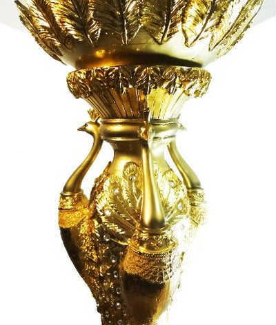 Pedestal Resina3 Pavos Reales  Color Oro 28" H x 13"W