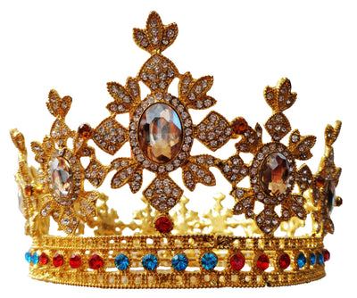 Corona de Santo Dorado con Cristales Verde