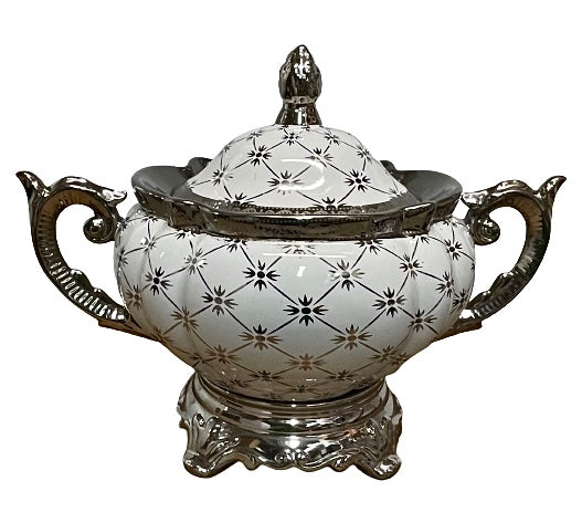 Tureen For Obatala / Oshanla With Handles And Gold Accents 14"X12"