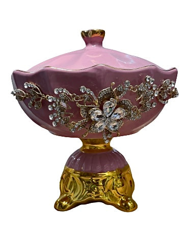 Obba Tureen Golden Base And Front Jewel 10"X9"